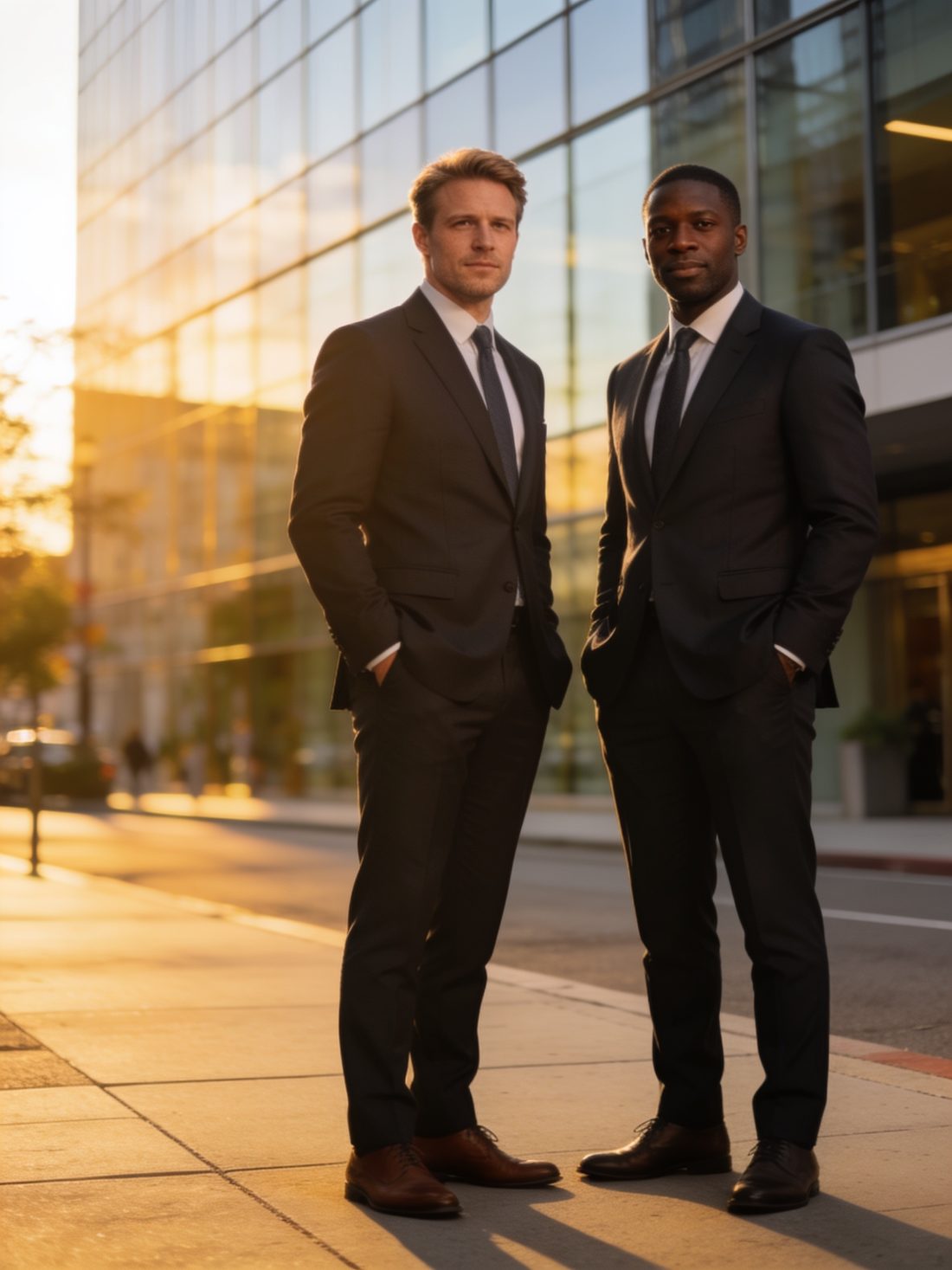 Vested Legacy Group advisors outside a city office building
