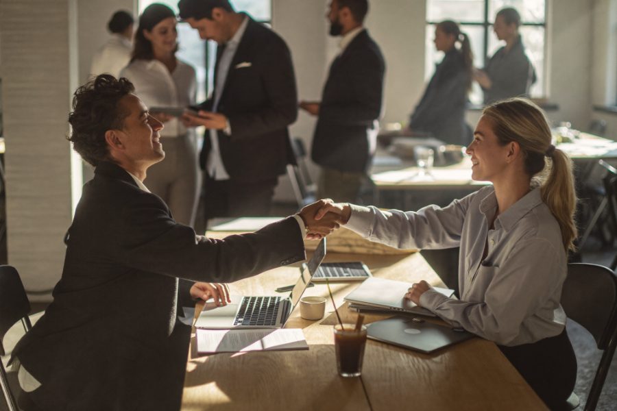 Business owners closing a deal